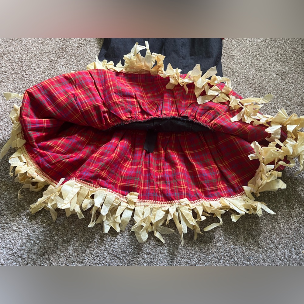 Spirit Halloween Scarecrow Sweetie Costume Set Hat & Dress Sexy Plaid & Denim - Picture 12 of 16